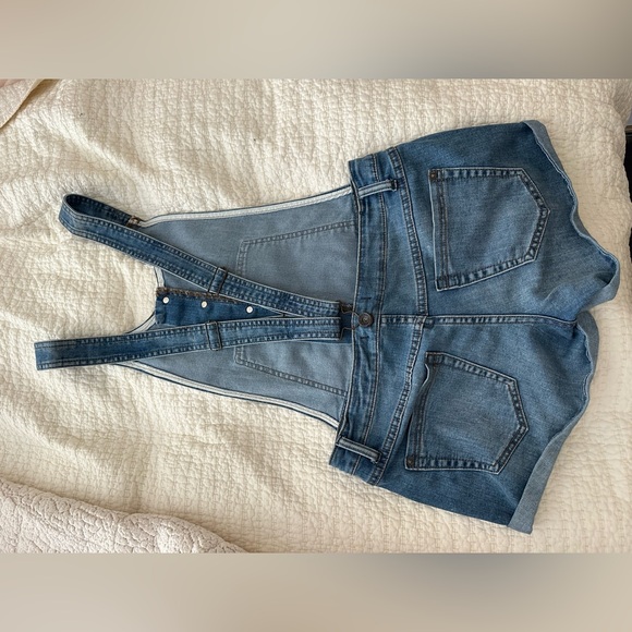 Free people denim overall shorts romper size 27 - Picture 5 of 9